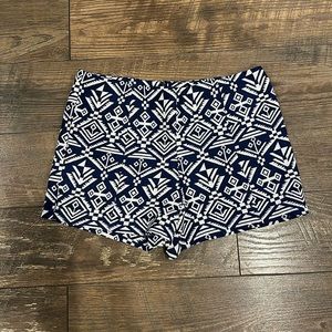 Navy/white Aztec Print Shorts